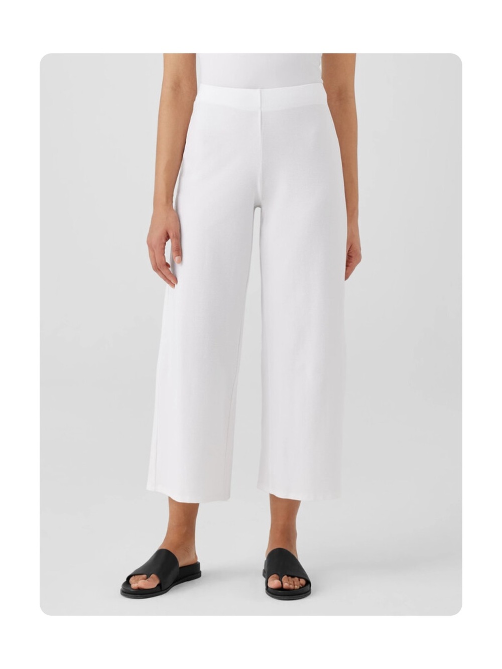 ★ Eileen Fisher NWT Seasonal Staple Stretch Crepe Wide Leg Pant L Ivory ★